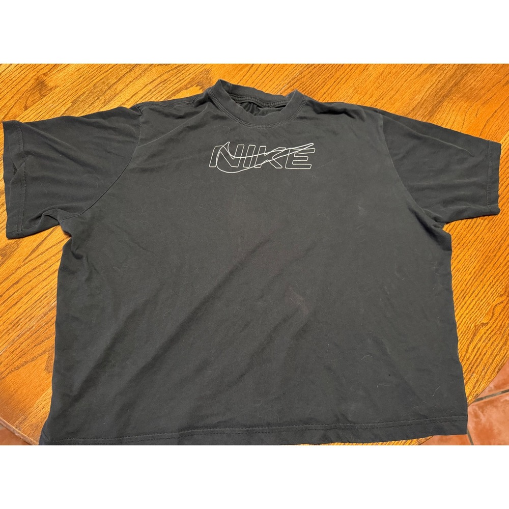 Nike Black Short Sleeve Graphic Logo T-Shirt Relaxed Fit Crew Neck Mens XL